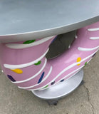 Large Resin Colorful Donut Console Table