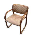 Vintage Scandinavian Wooden Covered Chair, Good Bones, Needs Reupholstery