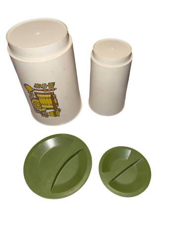 Pair of Nesting Containers With Floral Accents