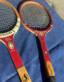 Collection of Vintage Miscellaneous Wooden Tennis Rackets With Red Accents
