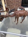 Large Leather Covered Antelope Sculpture