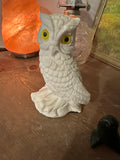 Pair of Ceramic and Stone Owl Figurines