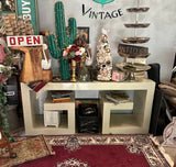 Large Greek Key Stone Console Table