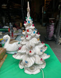 1970s White Light-Up Christmas Tree With Wind-Up Music Box (Rudolph the Red Nosed Reindeer)