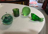 Instant Collection of Green Glass Desk Items- Set of 4