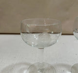 Pair of 1970s Champagne Glasses With Geometric Rose Designs