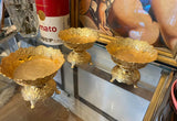 Collection of Gold Detailed Pedestal Bowls- Set of 3