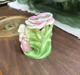 Small Ceramic Floral Catchall With Little English Figures