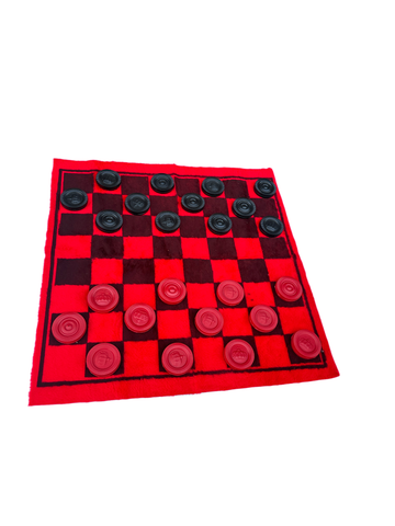 Felt Red and Black Checkers Set- 25 Pieces Total