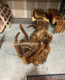 Intricate Octopus Tentacles Through Glass Sculptural Coffee Table