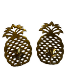 Pair of Southern Brass Pineapple Candle Sconces