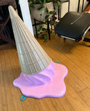 Oversized, Fiberglass, Melting, Hot Pink Ice Cream Cone