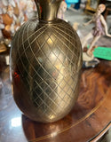 Mid Century Etched Brass Pineapple Box