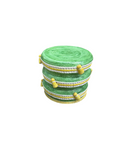 Ceramic Italian Green Stool With Yellow Tassel Accents