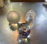 Trio of Vintage Glass Paperweights