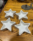 Collection of Small White Ceramic Star Shaped Dishes- Set of 4