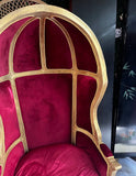 Pair of Gold Trim Red Baroque Porters Chairs