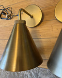 Pair of Art Deco Bronze Wall Light Fixtures