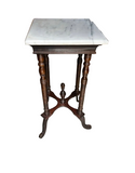 Marble Top Vintage Wooden Base Side Table- Slight Condition Issue