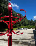 Red Wooden Vintage Hat/Coat Rack, Slight Condition Issue