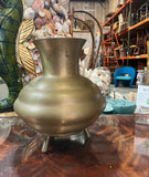1950s South American Solid Brass Footed Minimalist Style Vase