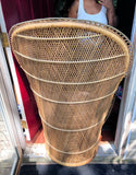 Petite Vintage Wicker Peacock Chair and Cushion