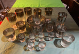 1970s Collection of Dorothy Thorpe Silver Fade Glassware Set - 18 pcs
