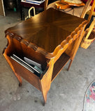 1970s Wooden MCM Side Table With Shelf Storage