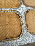 Collection of Wicker Bamboo Trays- Set of 5