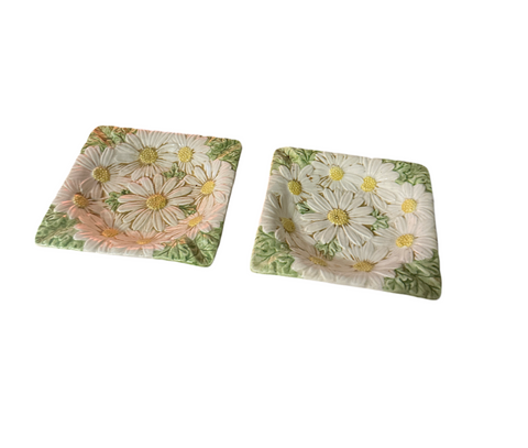 Pair of Ceramic Daisy Saucers
