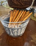 50 Matchsticks and Glass Bowl