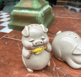 Pair of Ceramic Pigs With Corn Salt and Pepper Shakers