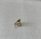 Gold and Silver Abstract Ring With Jewels