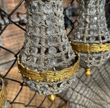 Trio of Gold and Crystal Pendant Lights