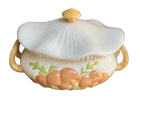 Country Core Vintage Ceramic Mushroom Tureen With Lid