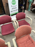 Collection of Red Padded Office Chairs- Set of 7