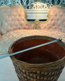 Vintage Hand Woven Basket in Zig-Zag Pattern