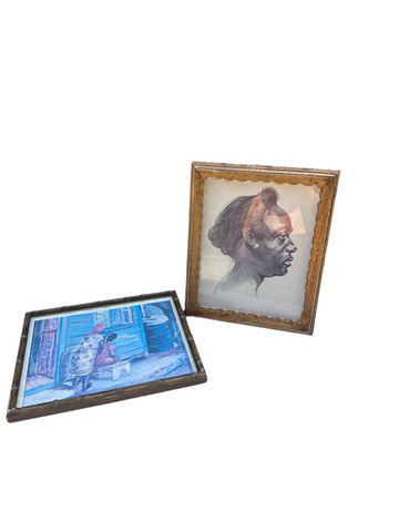 Pair of African Framed Drawings