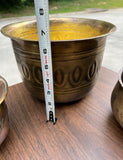 Trio of Vintage Small Brass and Silver Planters