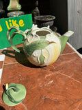Ceramic Floral Yellow and Green Teapot
