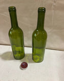Pair of Green Glass Bottle Candle Accessories