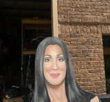Oversized Wooden Painted Cutout of Cher