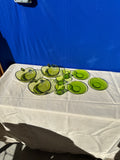 Collection of Green Glass Dishes