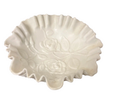 Rose Detailed Milk Glass Opaque Bowl