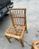 Pair of Boho Chic Rattan Detailed Side Chairs