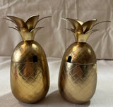 Pair of Brass Pineapple Candleholder Cups With Straw Holes
