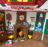 Large Ceramic Colorful Santa's Workshop Christmas Piece