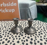 Pair of Small Silver Candlestick Holders