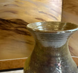 Vintage Hand Made Brown Ceramic Detailed Pottery Vase