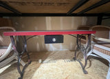 Red Desk With Metal Mid Century Legs